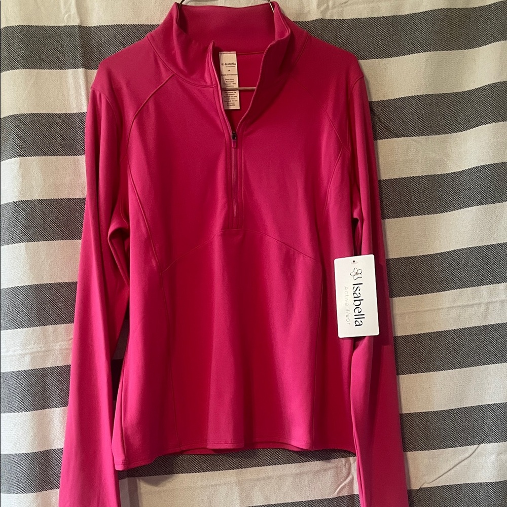 Abella Magenta Long Sleeve Quarter-Zip Top